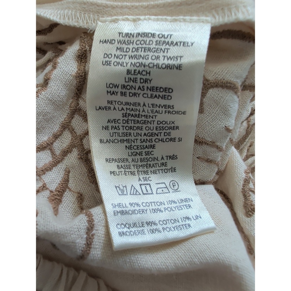 NWT Anthropologie Sz M Embroidered Beige Bloomer Shorts Pull On Elastic Boho - Picture 5 of 8